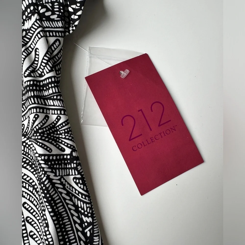 NWT 212 Collection Black White Soft Short Sleeve Button Up Blouse Top Women’s 1X - Picture 4 of 8